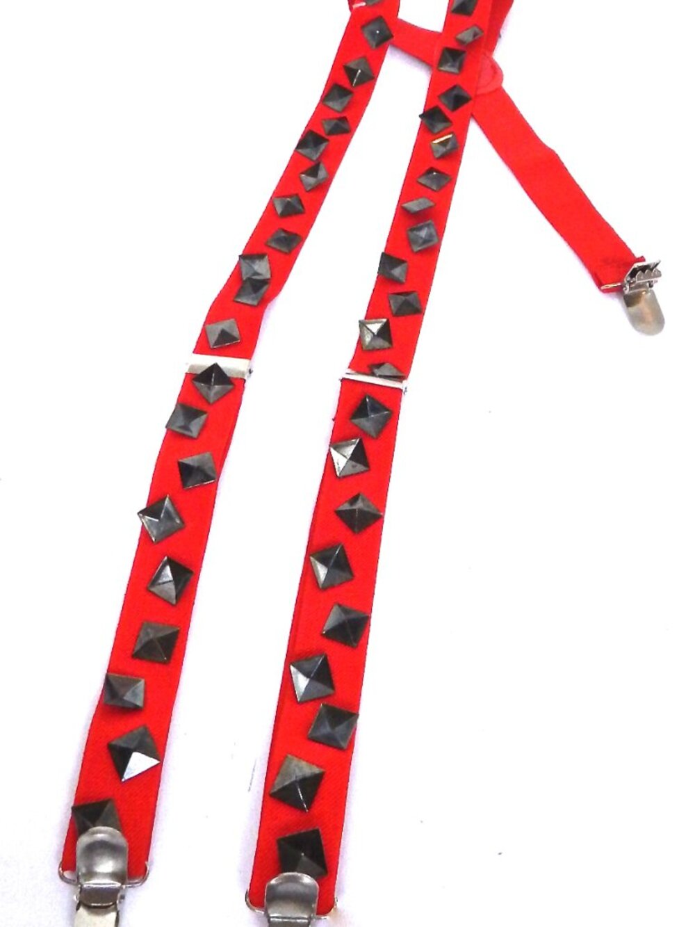 GASOLINE GLAMOUR RED STUDDED SUSPENDERS 🚨🩸